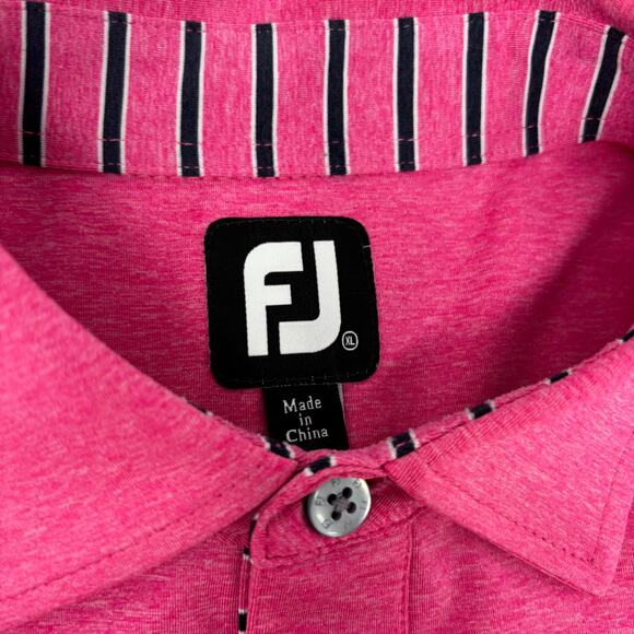 Footjoy Mens XL Solid Pink Short Sleeve Golf Polo Shirt - Picture 2 of 5